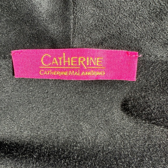 CATHERINE MALANDRINO Waterfall Open Front Jacket Faux Suede XS Black Soft Drape - Picture 3 of 12